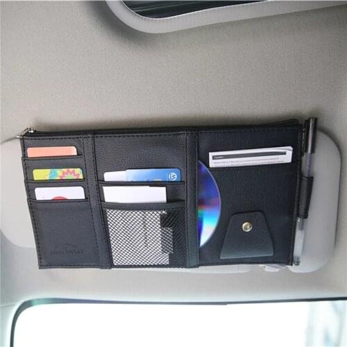 2 * Car Sun Visor Organizer Bill Pen Business Card Holder CD Organizer Storage Box Sunglass Clip Stowing Tidying Car Accessories