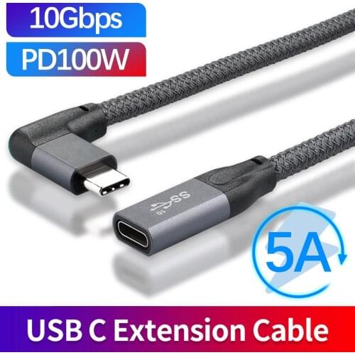 5A USB C Extension Cable Male to Female PD 100W Fast Charging Data For Macbook Type C 3.1 Gen 2 Charger Wire USBC Extender Cord
