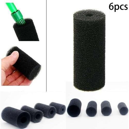 6PCS Aquarium Inlet Protective Cover Sponge Filter Overflow Filter Box Intake Round Pre-Filter Foam Sponge Fish Aquarium