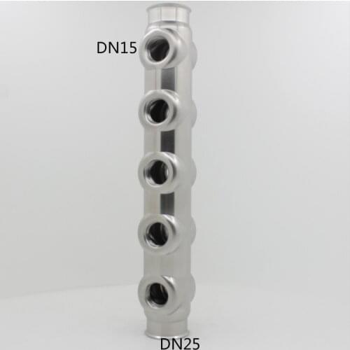 Floor heating system accessories stainless steel 304 Water Distribution Manifold for Underfloor Heating System DN25 for 1/2 pex