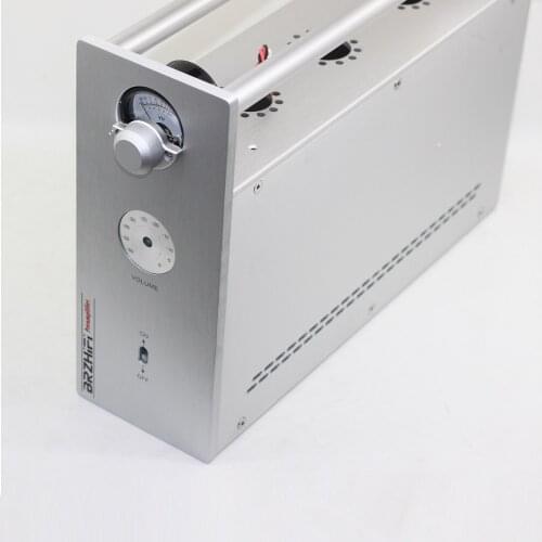 DIY Aluminum Preamplifier Housing Top Holes 300B Pumpkin Split Chassis VU Meter Power Amplifier Cabinet