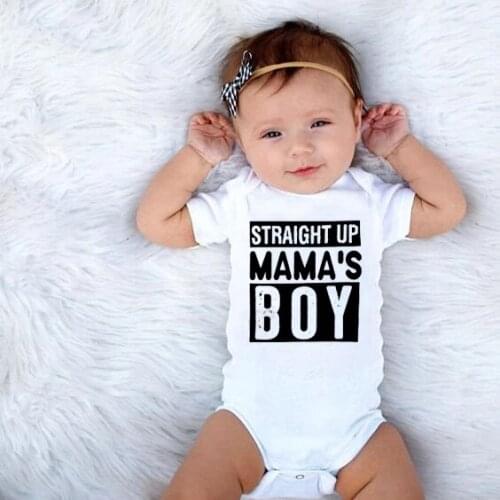 Straight Up Mamas Boy Newborn Baby Bodysuit Fashion Rompers Set Cotton Jumpsuit T-shirts One Pieces Baby Boys Causal Clothes