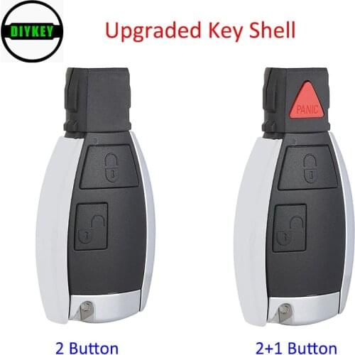 DIYKEY Upgraded Remote Smart Key Shell 2 Button / 2+1 Button Fob For MB Mercedes Benz CLS C E S W124 W202