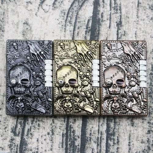Skull gas inflatable open flame lighter bright sound Creative ghost flint wheel lighter smoking gift