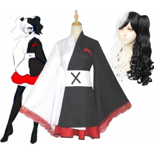 Anime Danganronpa Monokuma Dangan Ronpa Kimono Pinafores Dresses Women Cosplay Costumes