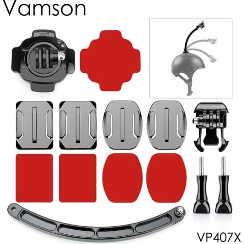 Helmet Extension Arm Kit 360 Ratation Mount Base For Xiaomi for Yi 4K for Gopro Hero 5 4 3+ for SJCAM for Eken H9R VP407X