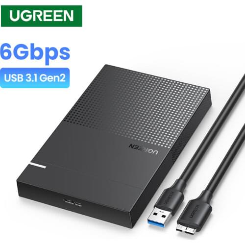 UGREEN HDD Case 2.5 USB C 2-IN-1 SATA to USB 3.1 Gen 2 6Gbps External Hard Disk SSD Case For Seagate Toshiba Fujitsu 2.5 HDD Box