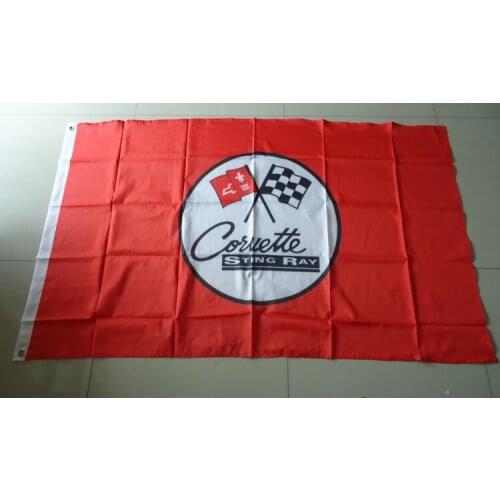 For corvette stingay Red flag , 90X150CM size,100% polyster free shipping