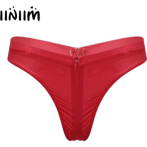 Hot Womens Lingerie Sexy Panties See-Through Invisible Briefs Low Rise Zipper Crotchless Thong Slip Hommes Underwear Underpants