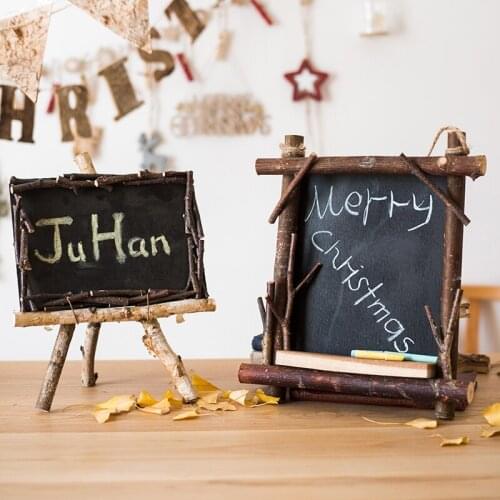 Mini Kids Blackboard Crude Wood Wall Decorations Living Room Loft Modern Aesthetic Welcome Sign Deco De Noel Home Design E5ZSB