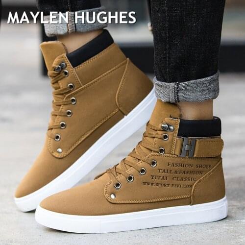 2018 Hot Men Shoes Fashion Autumn Winter Men Snow Boots Leather Footwear For Man New High Top Canvas Casual Shoes Men sneakers