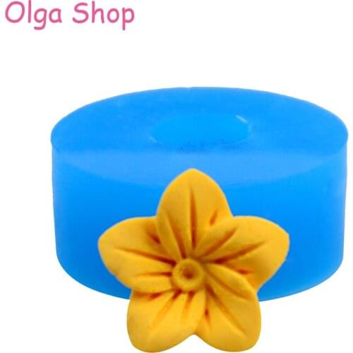 HYL069 Charming Flower Flexible Silicone Push Mold Fondant Gumpaste Mini Resin Mold (Clay Resin Wax Epoxy Gum Paste)