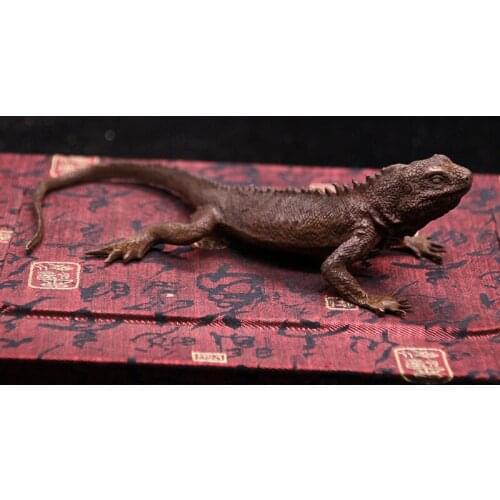 Solid Retro Pure Copper Tea Pet Lizard Cover Cover Decoration Handicraft Chameleon Car Coffee Table Home Desk Ornament