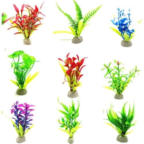 Plastic Water Plant Grass Aquarium Decorations Plants Fish Tank Grass Flower Ornament Decor Aquatic Accessories