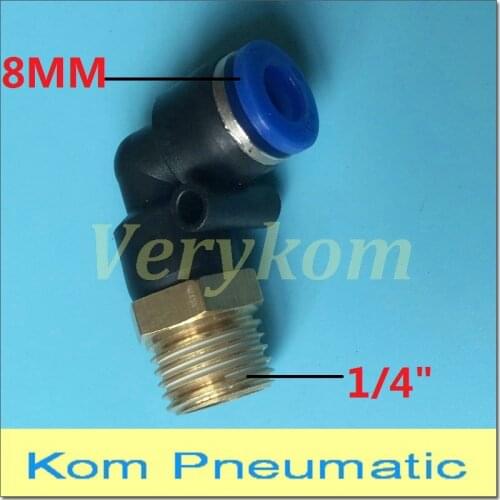 Verykom PL 8-02 Pneumatic Elbow Male Air Fitting APL8-02 8MM To 1/4" bsp Tube Hose Pipe Push in One-touch Connector Coupler 1/4