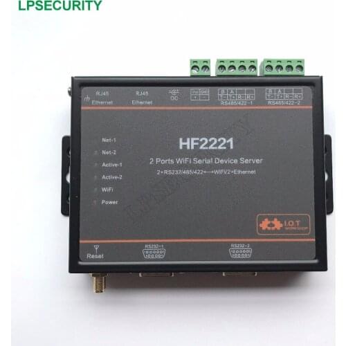 Industrial model HF2221 2 Ports Wifi Serial Device Server RS232/RS422/RS485 to Ethernet / Wi-Fi Serial Server
