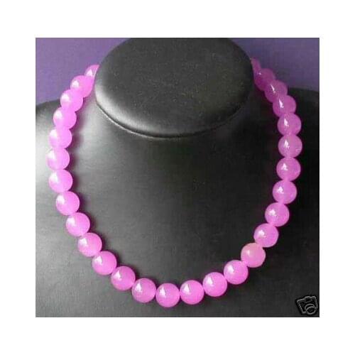 Hand knotted 10mm gray blue pink red green purple stone Beads necklace 18'' fashion jewelry