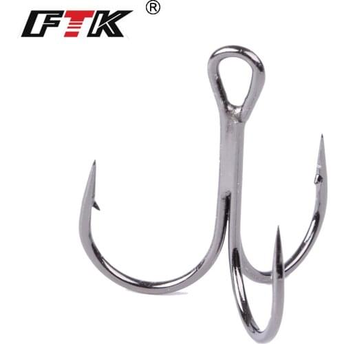 10-20pcs Fishing Hook High Carbon Steel Overturned Treble Hooks Hard Bait Fishing Tackle Round Bend Treble Hook For Pike Bass