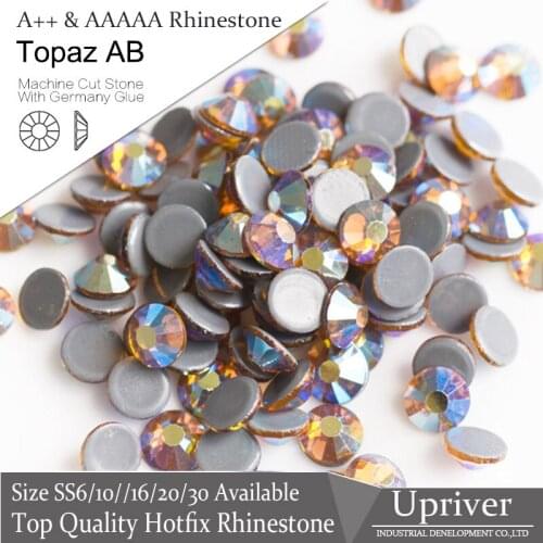 Upriver A++ Topaz AB SS6-SS20 1440pcs/288pcs Loose Iron On Shiny Strass Hotfix Rhinestones For Bridals Designs