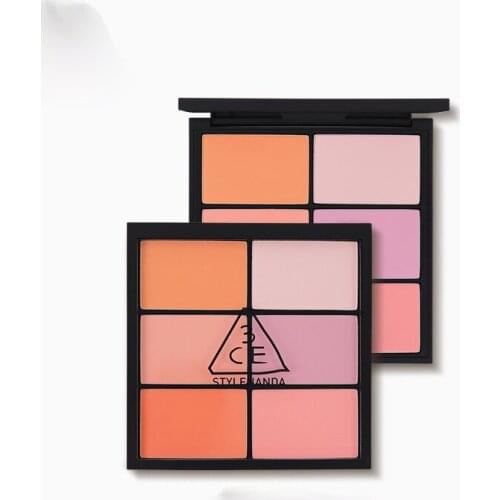 TT Six-Color Cheek Color Plate Dry Rose Honey Peach Blush Eye Shadow Repair Multi-Purpose Plate