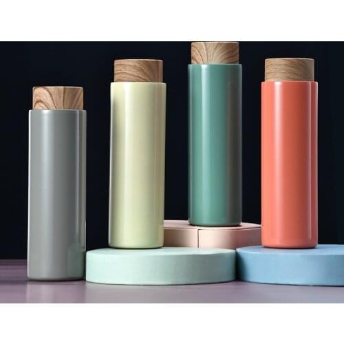 Creative Simple Imitation Cork Cap Straight Body Vacuum Cup 304 Stainless Steel Business Office Men and Women Vacuum Cup