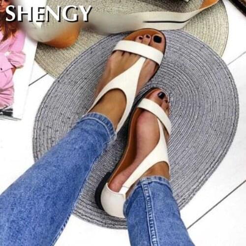 Women Summer Beach Flats Sandals Casual Light Shoes Woman Open Toe Gladiator Slip On Sandals Plus Size