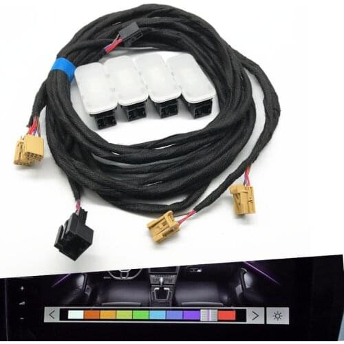 Car Interior Multicolor Led Footwell Light Multiple Colors Lamp Cable wiring harness For VW Passat B8 Golf 7 MK7 7.5 Tiguan MK2