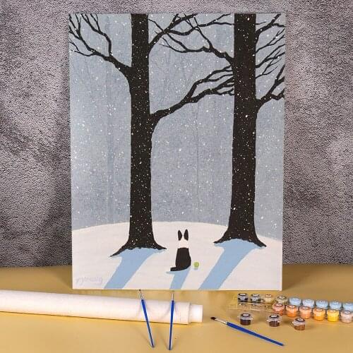 Animal Border Collie Paint By Numbers Kit Acrylic Paints 40*50 Paiting By Numbers Decorative Paintings Adults Drawing