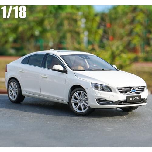 1:18 Diecast Model S60L 2015 White Gray Alloy Toy Car Miniature Collection Gifts Free Shipping