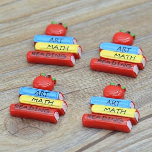 10PCS 25X27mm Resin Schooling Books,,Back to School Souvenirs,Resin Cabchons,D.I.Y Miniatures