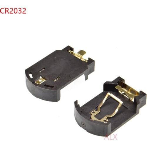 10PCS SMD SMT CR2032 CR2025 round Button Coin Cell Battery Socket Holder Case Cover 3V battery Storage Box