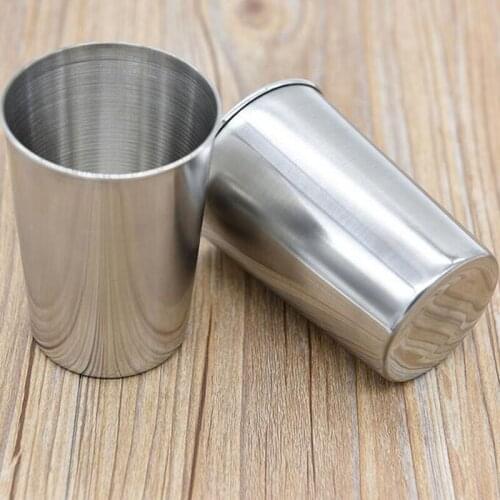 100pcs 300ML Stainless Steel Camping Cup Anti-wrestling Water Beer Coffee Tea Cups Portable Outdoor Climbing Drinkware ZA5341