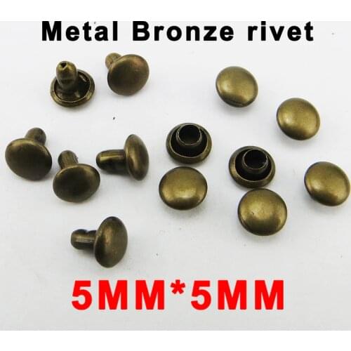 200PCS 5MM*5MM BRONZE TONE METAL RIVETS buttons sewing clothes accessories BRAND bag rivet MR-019K