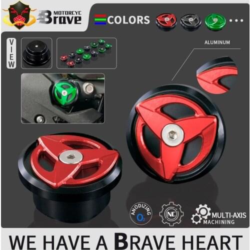 2021 Frame Hole Decorative Cover Plug Cap Set Spools Sliders Stand Screws For Kawasaki Ninja 250 400 EX250 EX400 Z400 Ninja400
