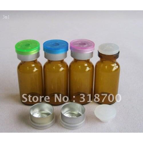 300/lot 3ml mini amber glass vial with flip cap, amber bottle,2ml,5ml till 30ml is available