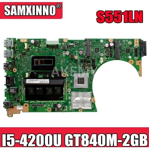 Akemy S551LN Laptop motherboard for ASUS S551LN S551LB S551L original mainboard 4GB-RAM I5-4200U GT840M-2GB
