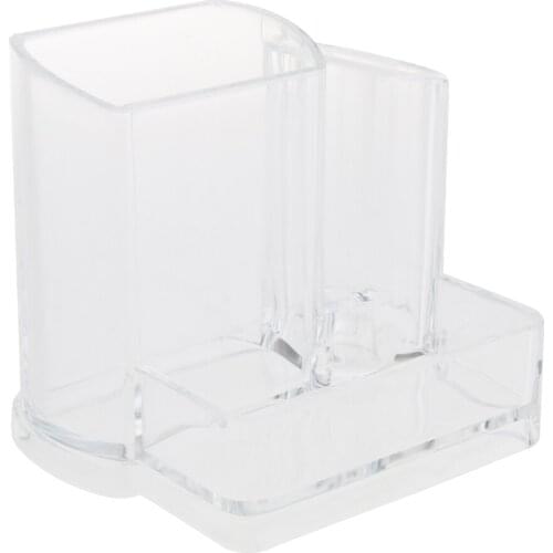 Acrylic Bathroom Office Accessories Organizer- 3 Compartment Cosmetic Organizer For Jewelry Makeup Brush Lipstick Pens Pencils