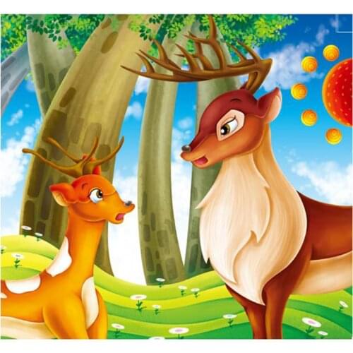 New 5D DIY Full Round/Square Diamond Painting Cartoon Fawn 3D Embroidery Cross Stitch Rhinestone Mosaic Home Dector Gift Yc270