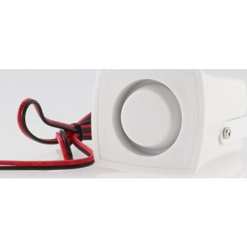Free Shipping White 120DB DC12V Mini Wired Siren Horn for Wireless Home Alarm Security System Alarm Accessories 59cm Line length