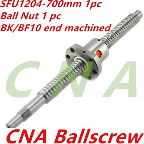 Free Shipping for 1pc SFU1204 700mm Ballscrews +1pc 1204 ball nut bk/bf10 end machined CNC parts Woodworking Machinery Parts