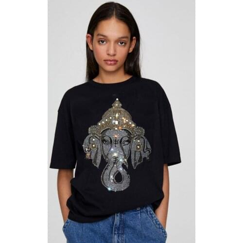 Diamonds young girls t shirt loose size S-3XL cotton tshirt streetwear women tshirts