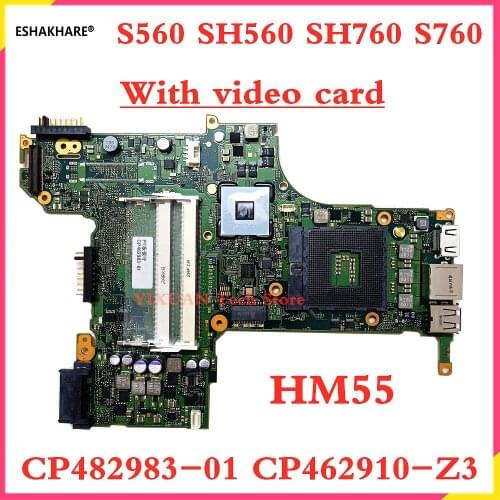 CP482983-01 CP462910-Z3 for Fujitsu LifeBook S560 SH560 SH760 S760 motherboard HM55 S560 Mainboard with video card 100% test OK