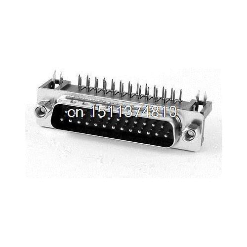 DB25 25 Pin 2 Row Lock Screw 90 Degree Male Plug D-sub PCB Connector