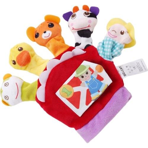 Children Animal Hand Puppets Cartoon Finger Puppets for Kids Baby Animals Gloves Dolls Baby Toys Bedtime Stories fantoche
