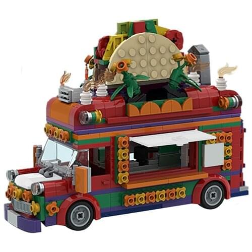 MOC-47492 1930s Delivery Farm Truck Car Building Block Model Kids Taco Truck Toys DIY Education Brick Parts birthday Gifts