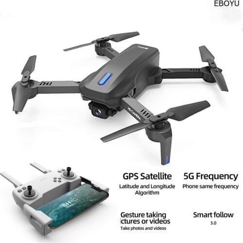 EBOYU H14 GPS Drone 2.4G/5G WIFi FPV ESC 4K HD Dual Cams Altitude Hold Follow Me One Key Start/Land RC Quadcopter Drone Toy Gift
