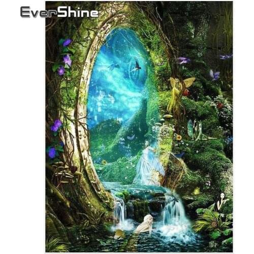 Evershine Diamond Embroidery Scenery Diamond Painting Full Square Fantasy Picture Of Rhinestones Mosaic Elves Wall Decoration