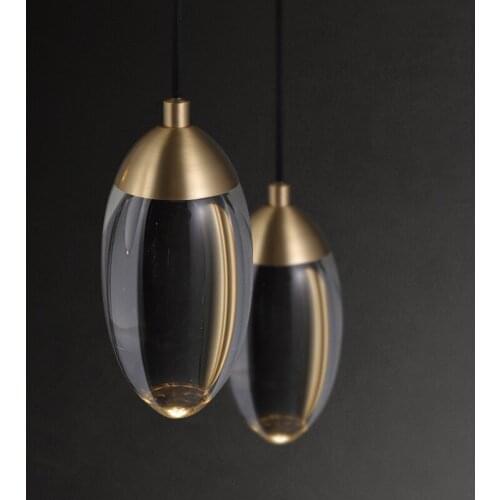 Crystal ball bedside chandelier light luxury brass long line small master bedroom K9 crystal lighting TV wall lamp