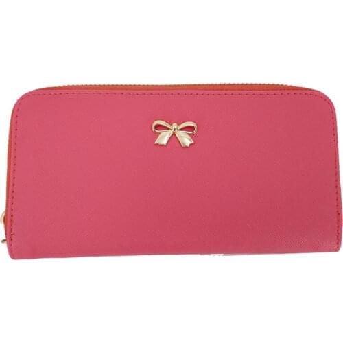 Famous Designer Wallet Women Long Clutch Wallets Female Fashion Pu Leather Bowknot Coin Bag Phone Purses
