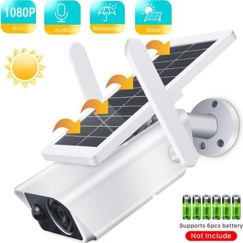 Besder 1080P Rechargeable Battery Solar Powered Security Camera Outdoor Wifi Camera Motion Detection PIR Human Alarm Camera CCTV